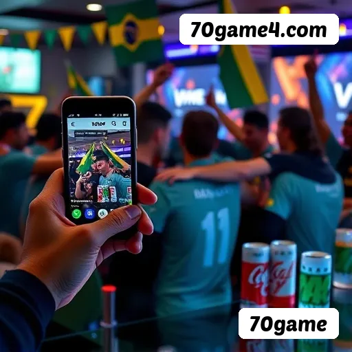 Aplicativo móvel 70game para iOS e Android